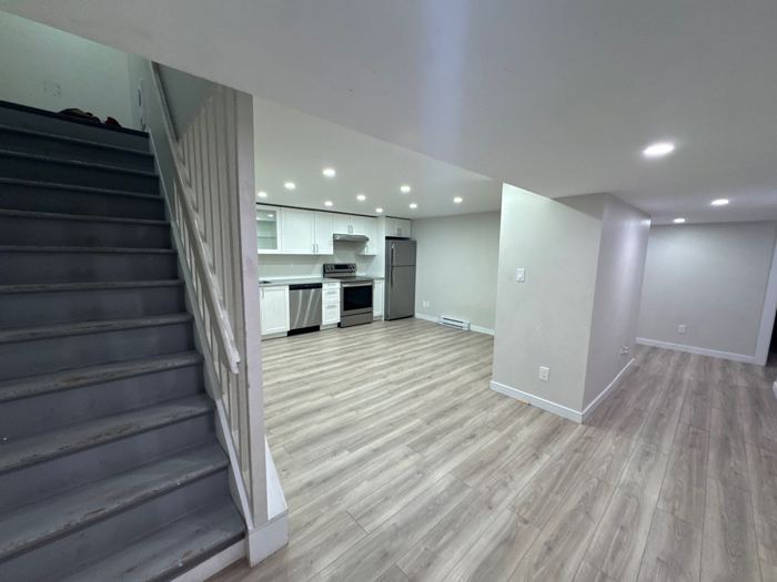 Basement suite - stairs & kitchen